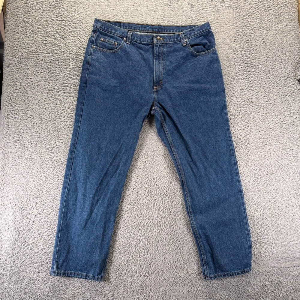 Vintage Axist Jeans Mens 40x29 Blue Cotton Denim Straight Leg Baggy Workwear